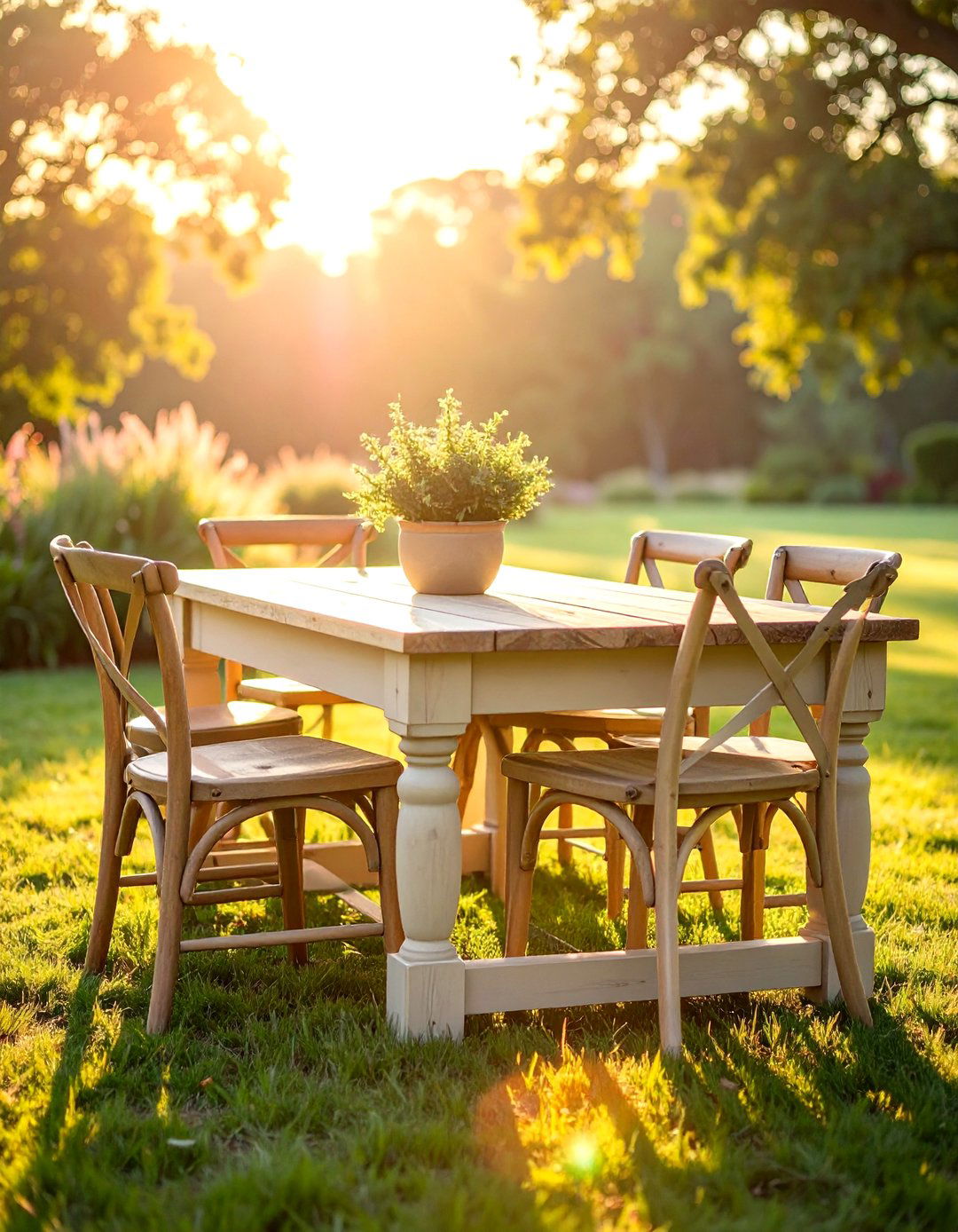Farmhouse beige kitchen table - 30 beige kitchen furniture ideas