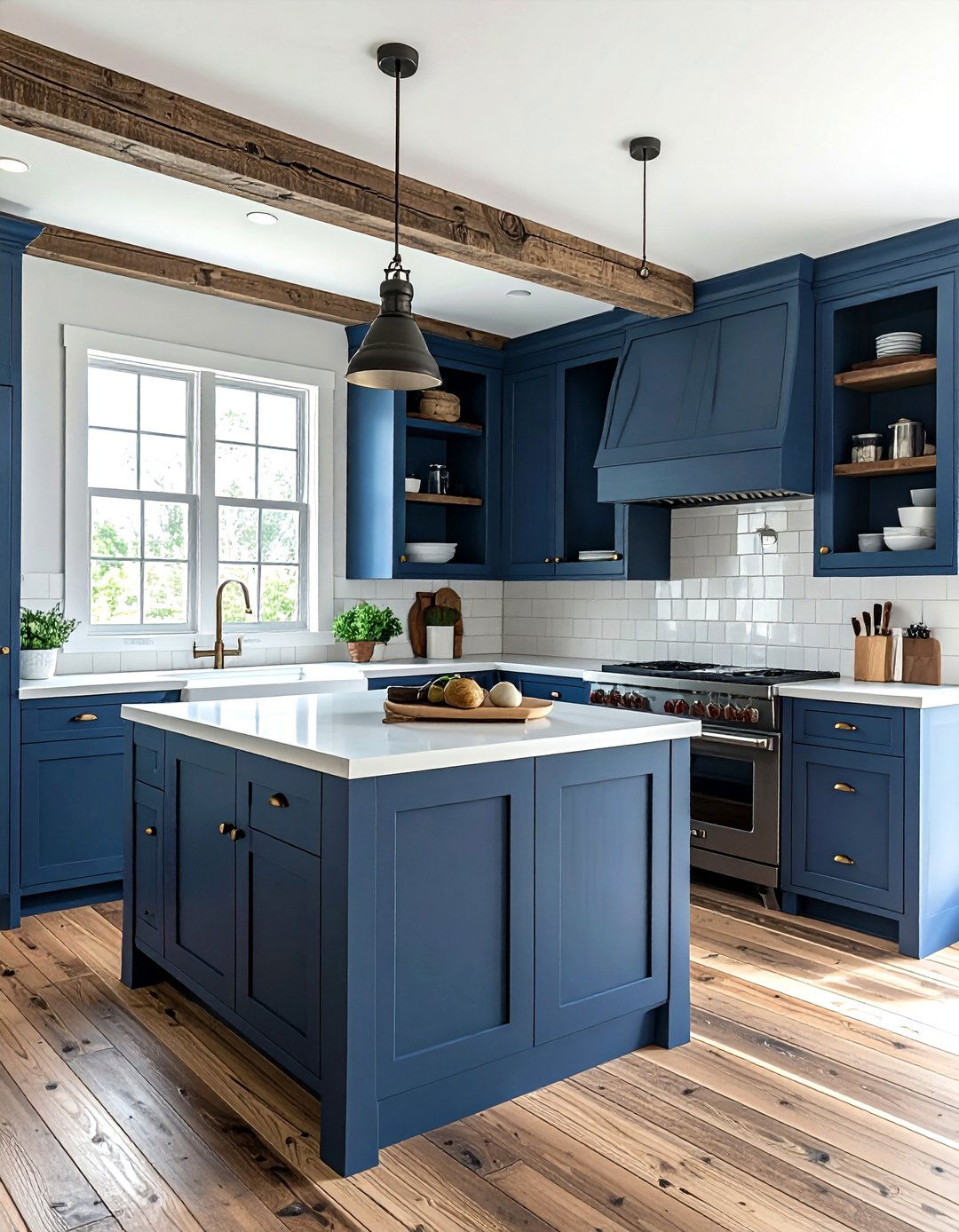 Farmhouse blue kitchen - 30 cool blue kitchen ideas