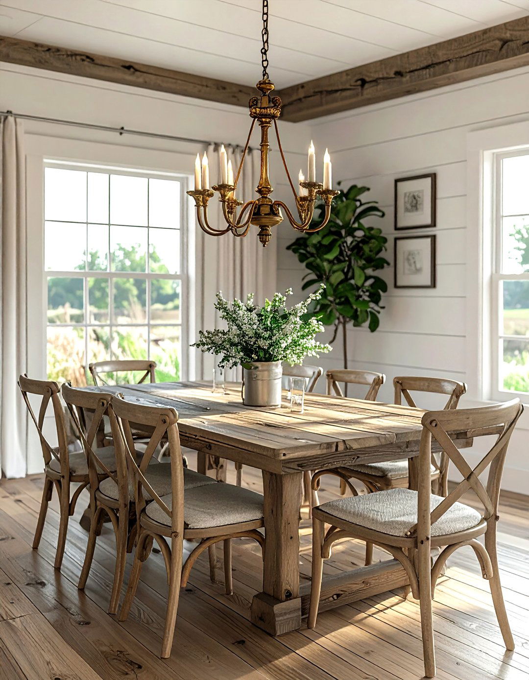 Farmhouse brass candle light - 30 brass chandelier dining room ideas