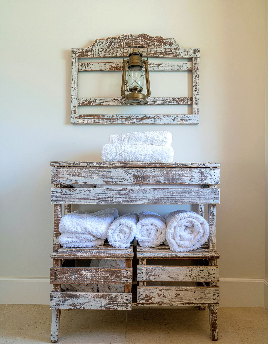 Farmhouse crate shelving - 30 bathroom shelving unit ideas