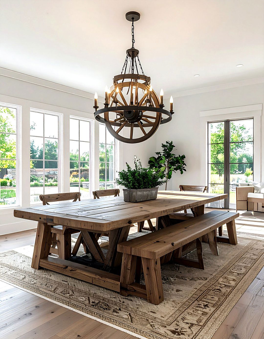 Farmhouse dining room chandelier - 30 dining room accent lighting ideas