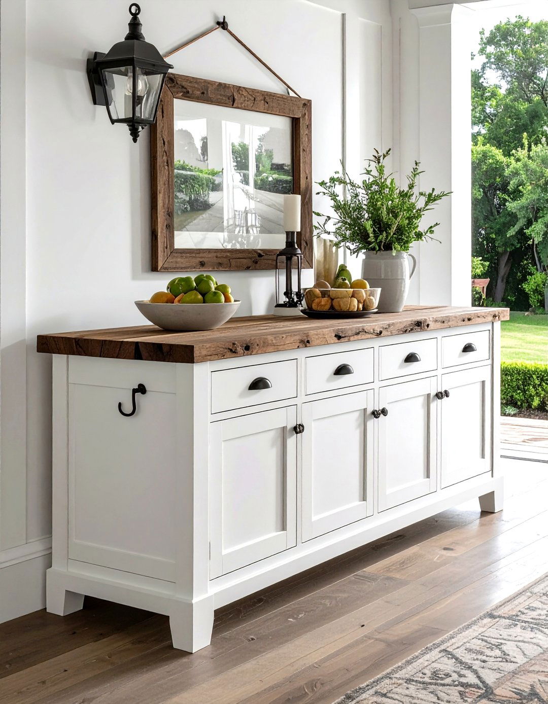 Farmhouse dining room sideboard - 30 dining room built-in buffet ideas