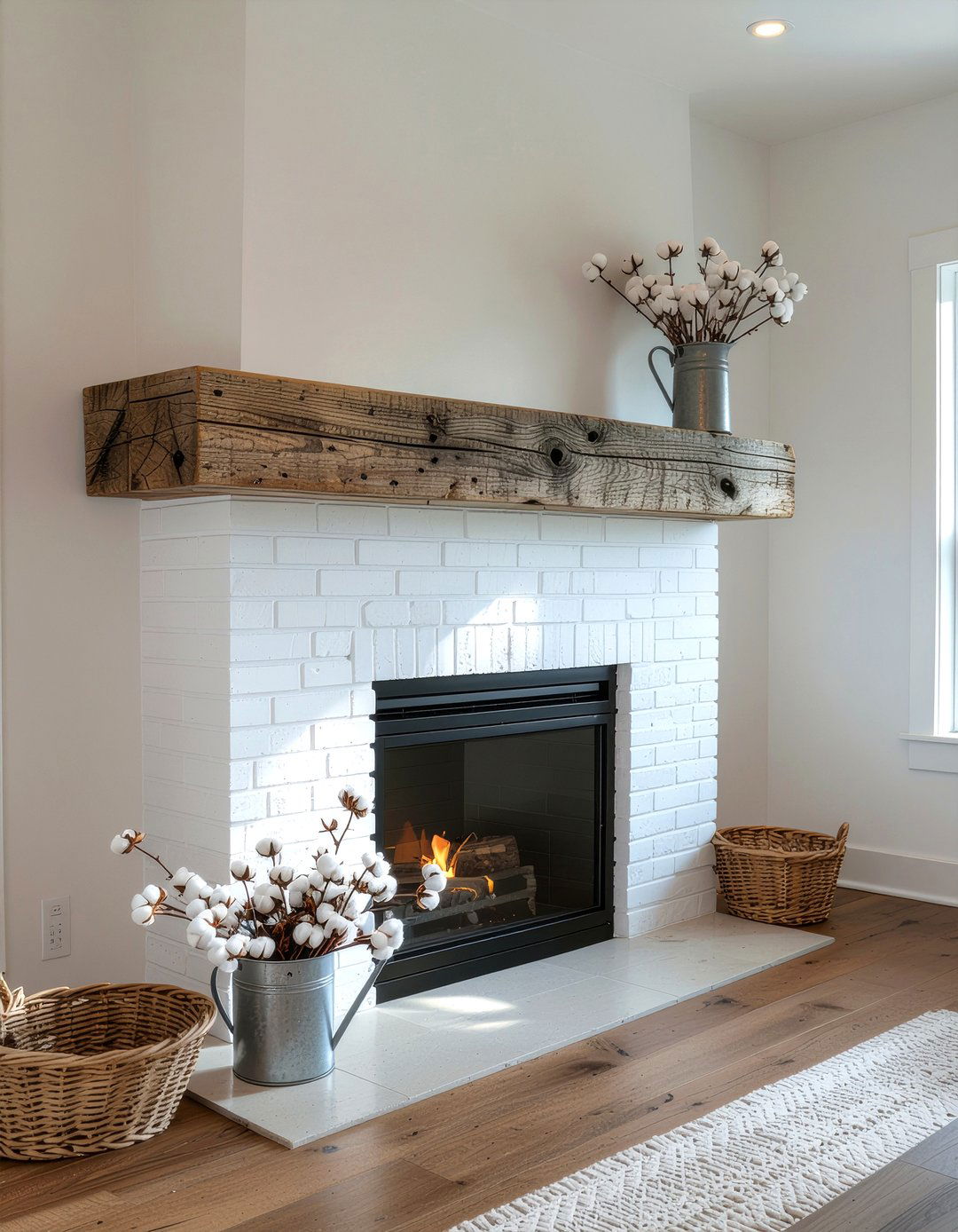 Farmhouse fireplace mantel - 30 fireplace decor ideas