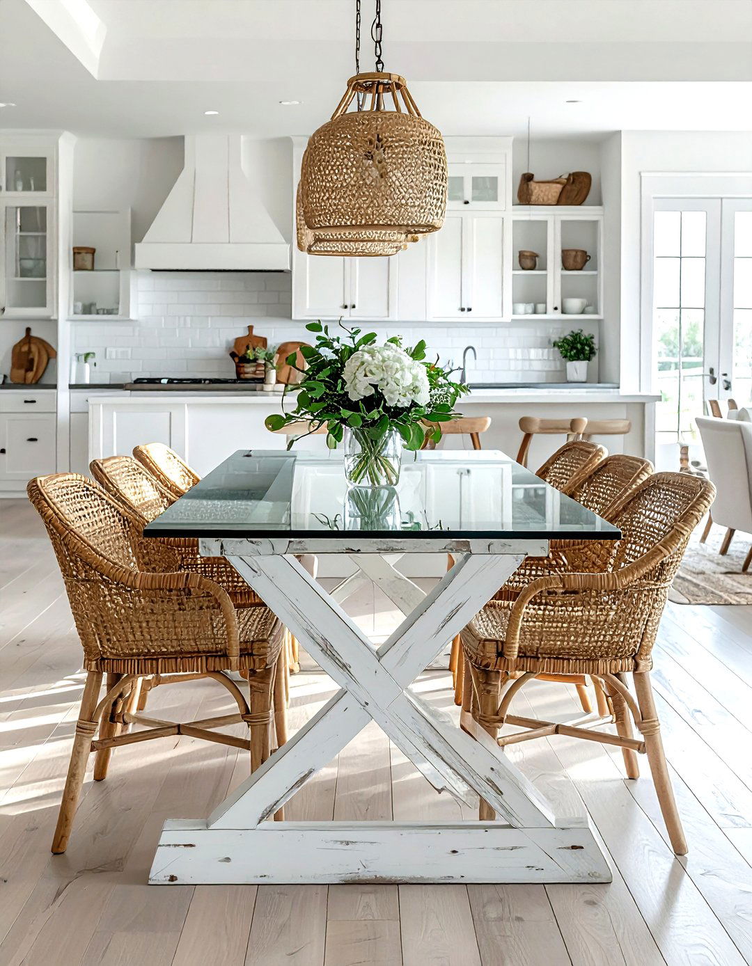 Farmhouse glass dining table - 30 glass dining table ideas