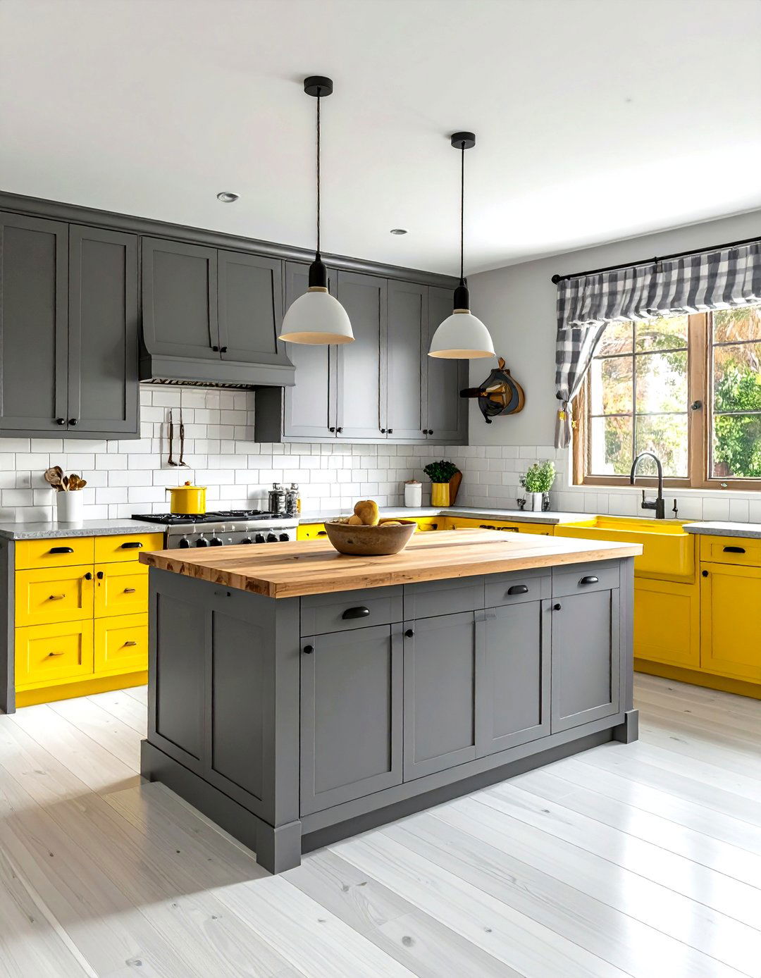 Farmhouse gray and yellow kitchen - 30 gray and yellow kitchen ideas