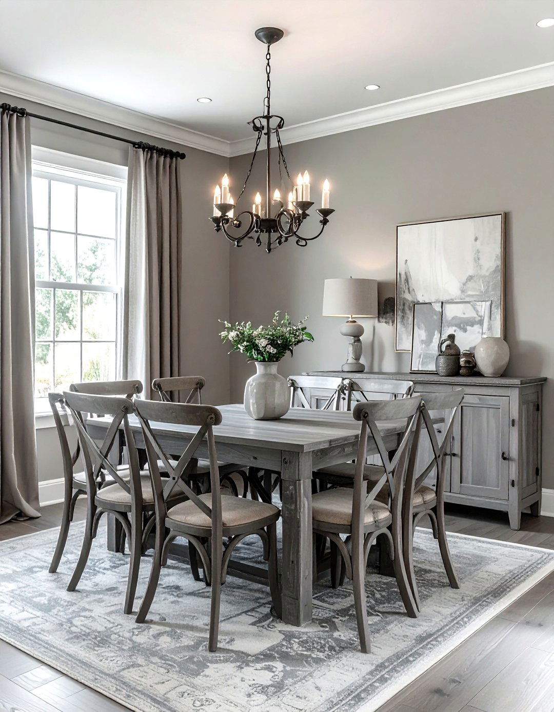 Farmhouse gray dining room - 30 gray dining room design ideas