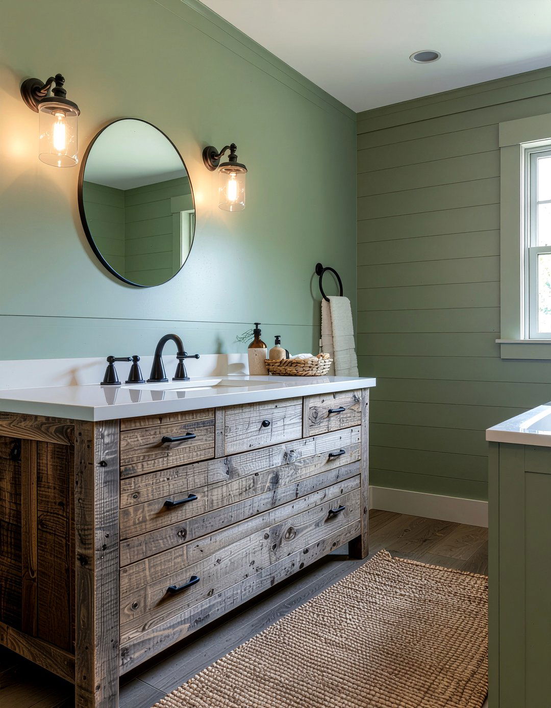 Farmhouse green bathroom - 30 cool green bathroom ideas