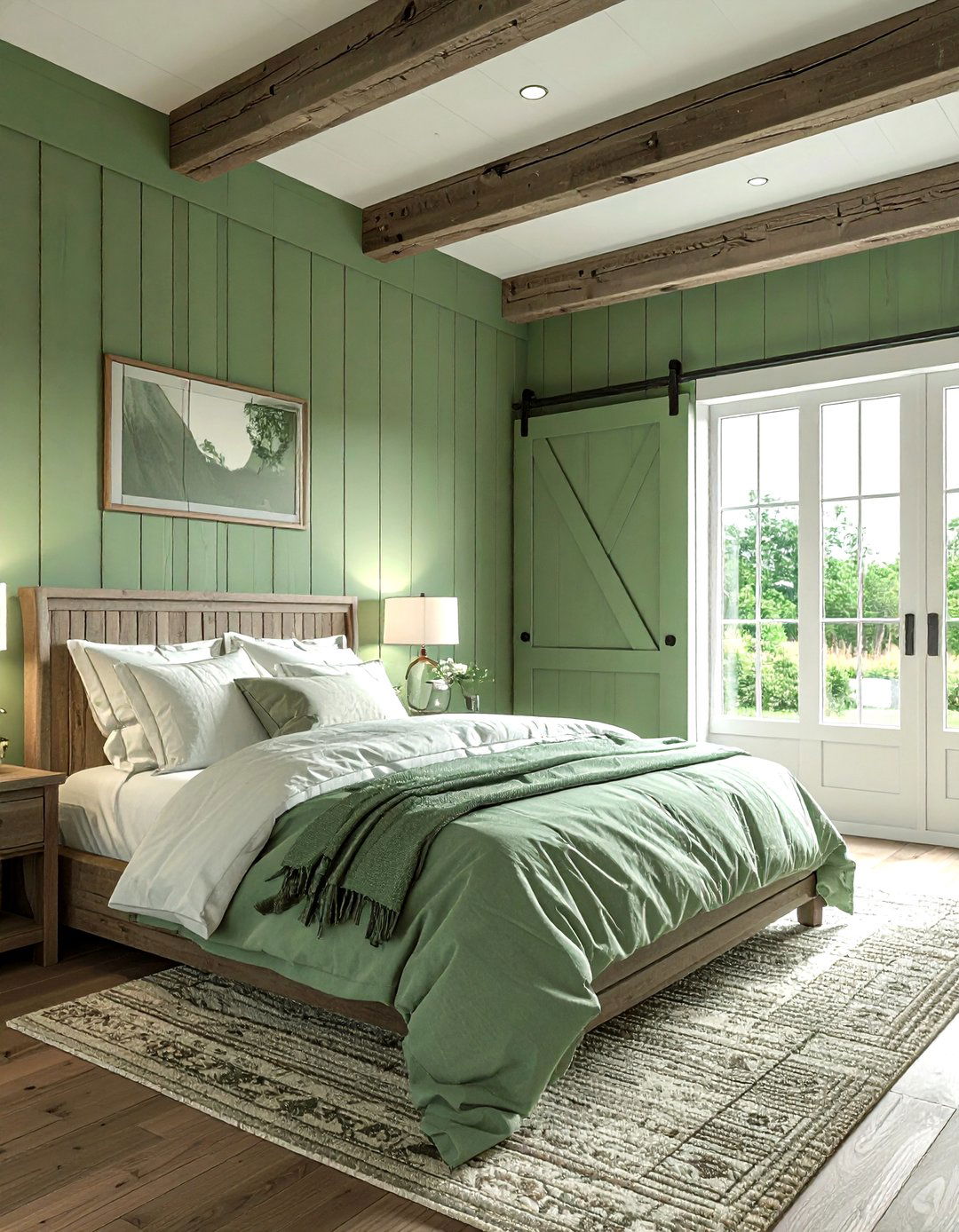 Farmhouse green bedroom - 30 cool green bedroom ideas
