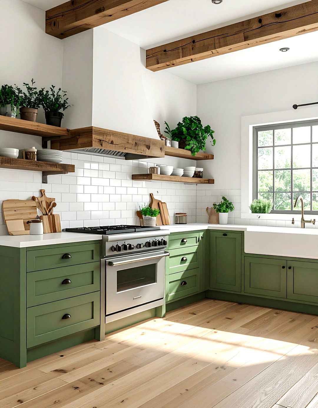 Farmhouse green kitchen - 30 cool green kitchen ideas