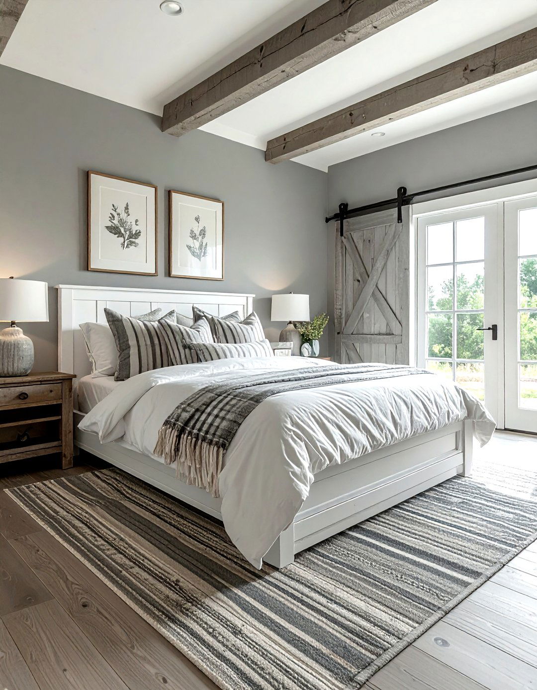 Farmhouse grey bedroom - 30 grey bedroom design ideas