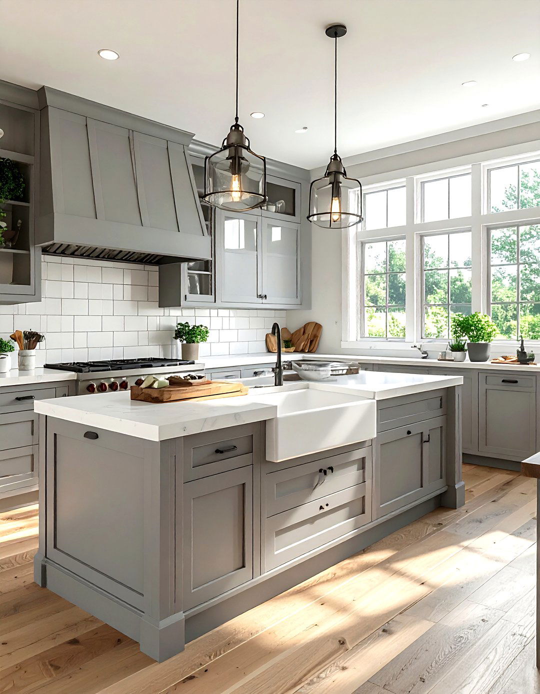Farmhouse grey kitchen - 30 grey kitchen ideas