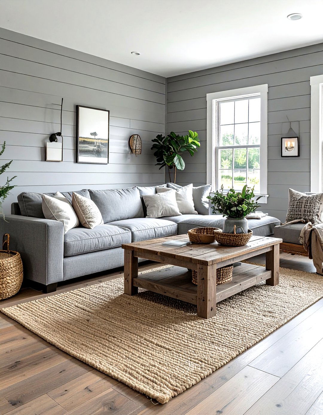 Farmhouse grey living room - 30 grey living room ideas
