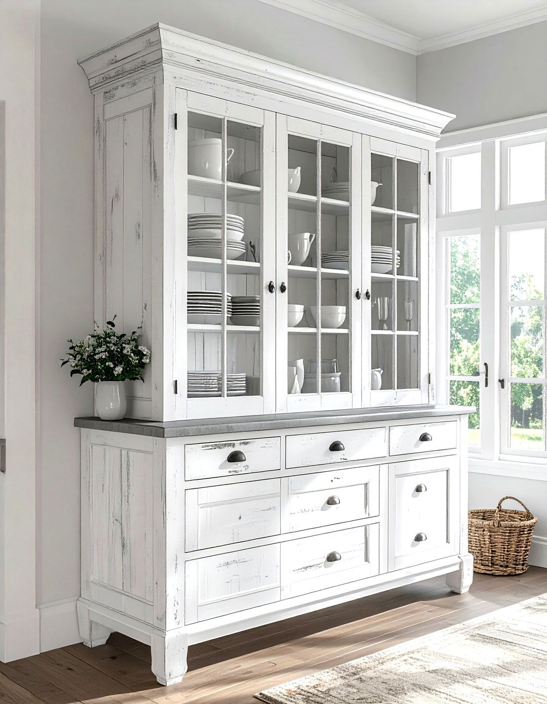 Farmhouse hutch cabinet - 30 French farmhouse dining room ideas