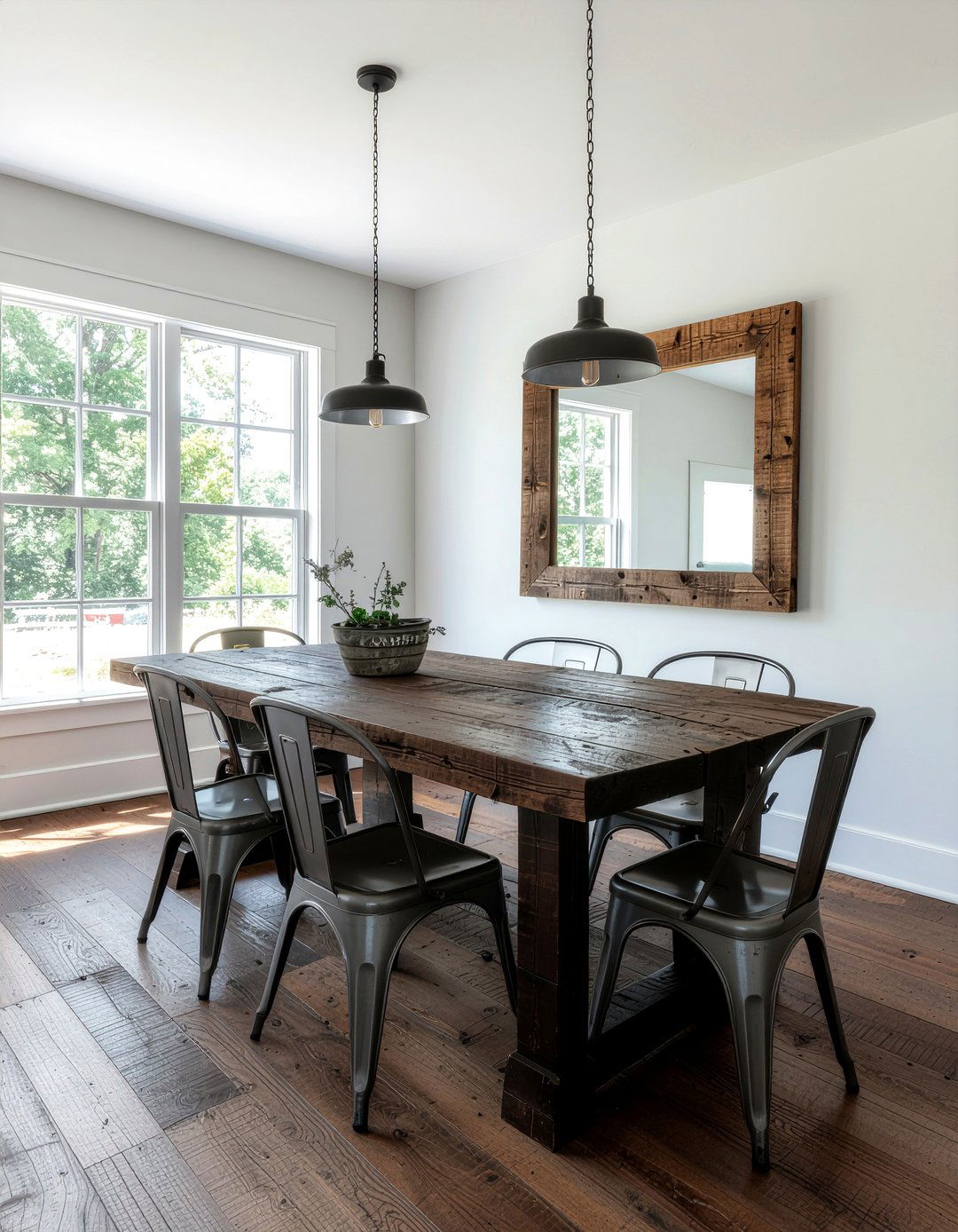 Farmhouse industrial dining room - 30 dining room style mixing ideas