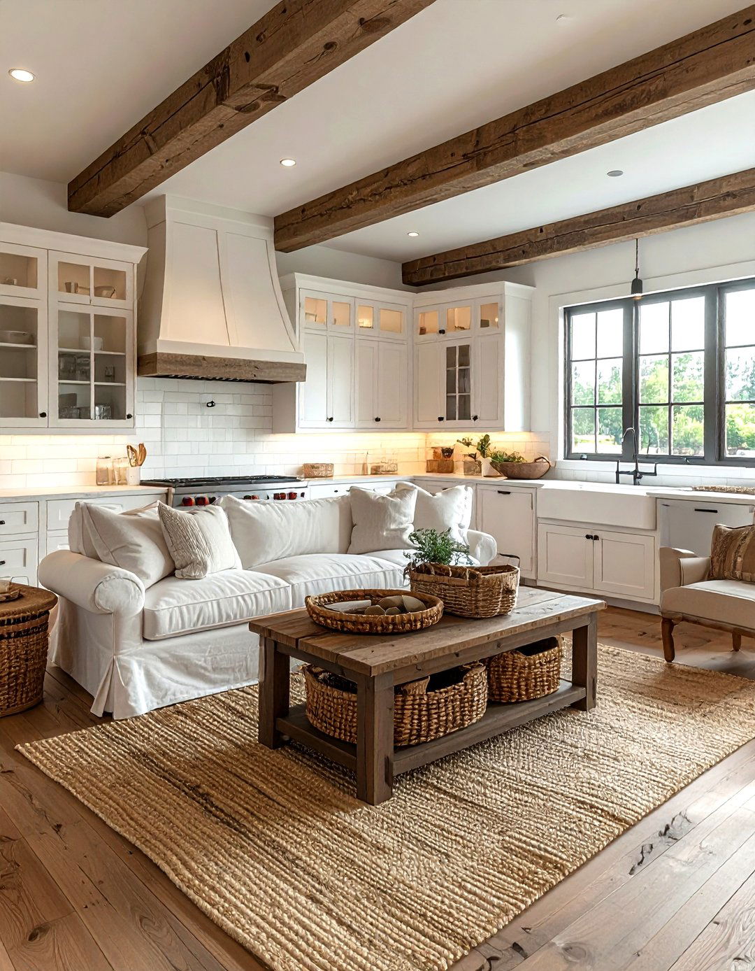 Farmhouse kitchen living room combo - 30 kitchen living room combo ideas