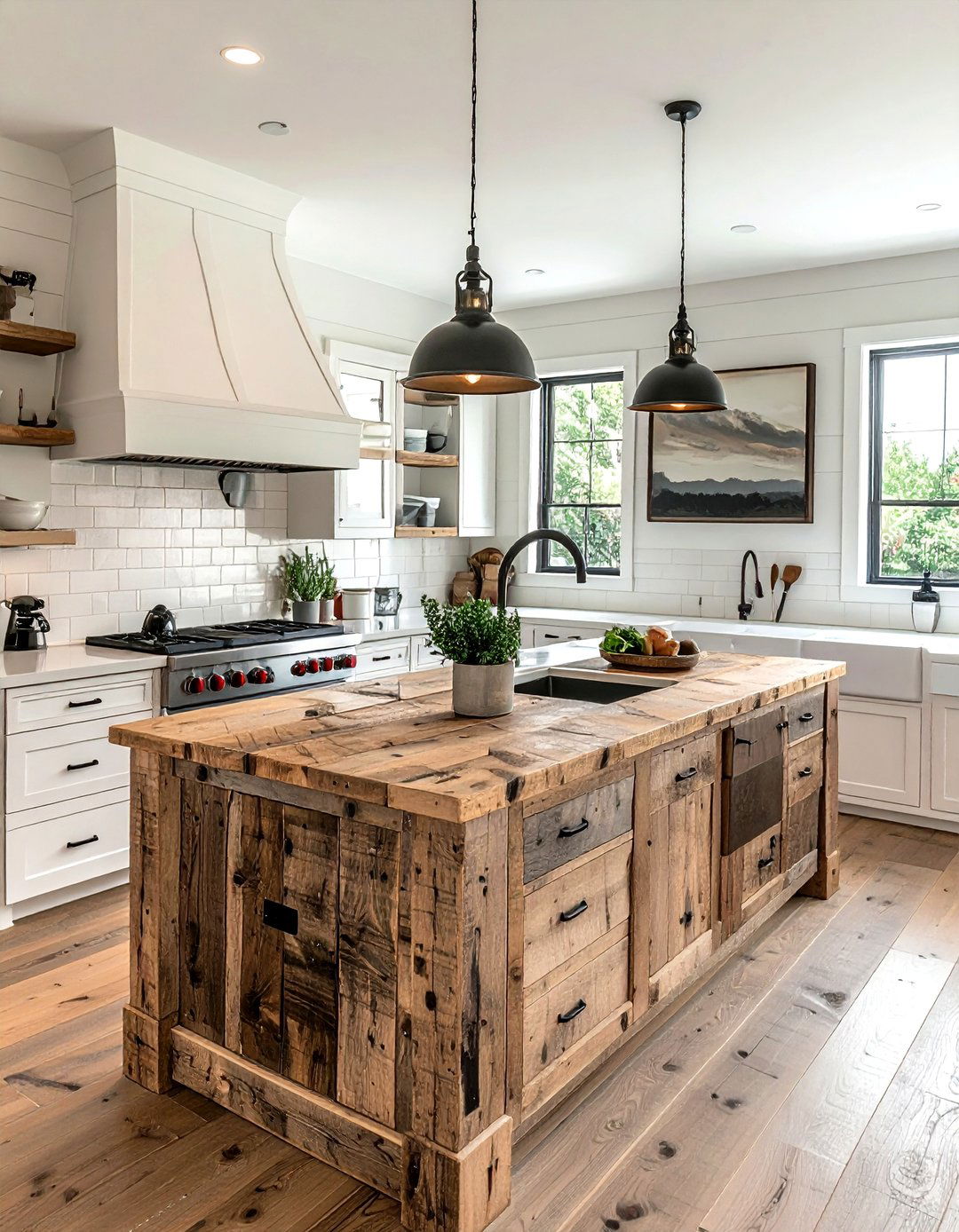 Farmhouse kitchen with downdraft vent - 30 downdraft cooktop kitchen ideas