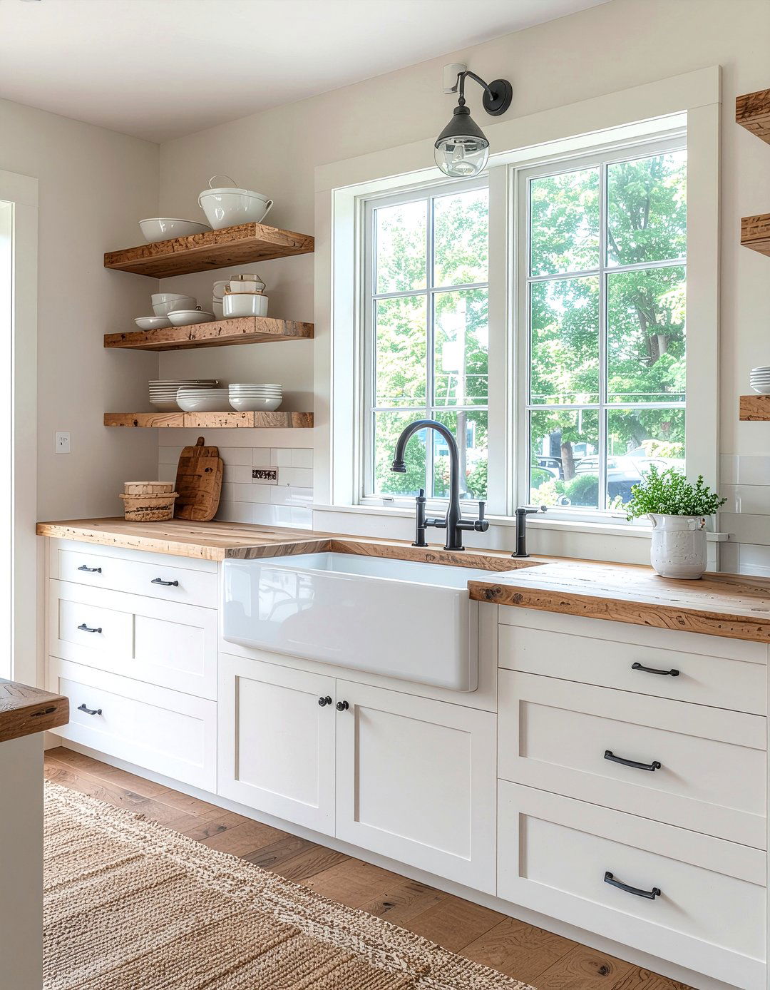 Farmhouse kitchen with large apron front sink - 30 architect designed kitchen ideas