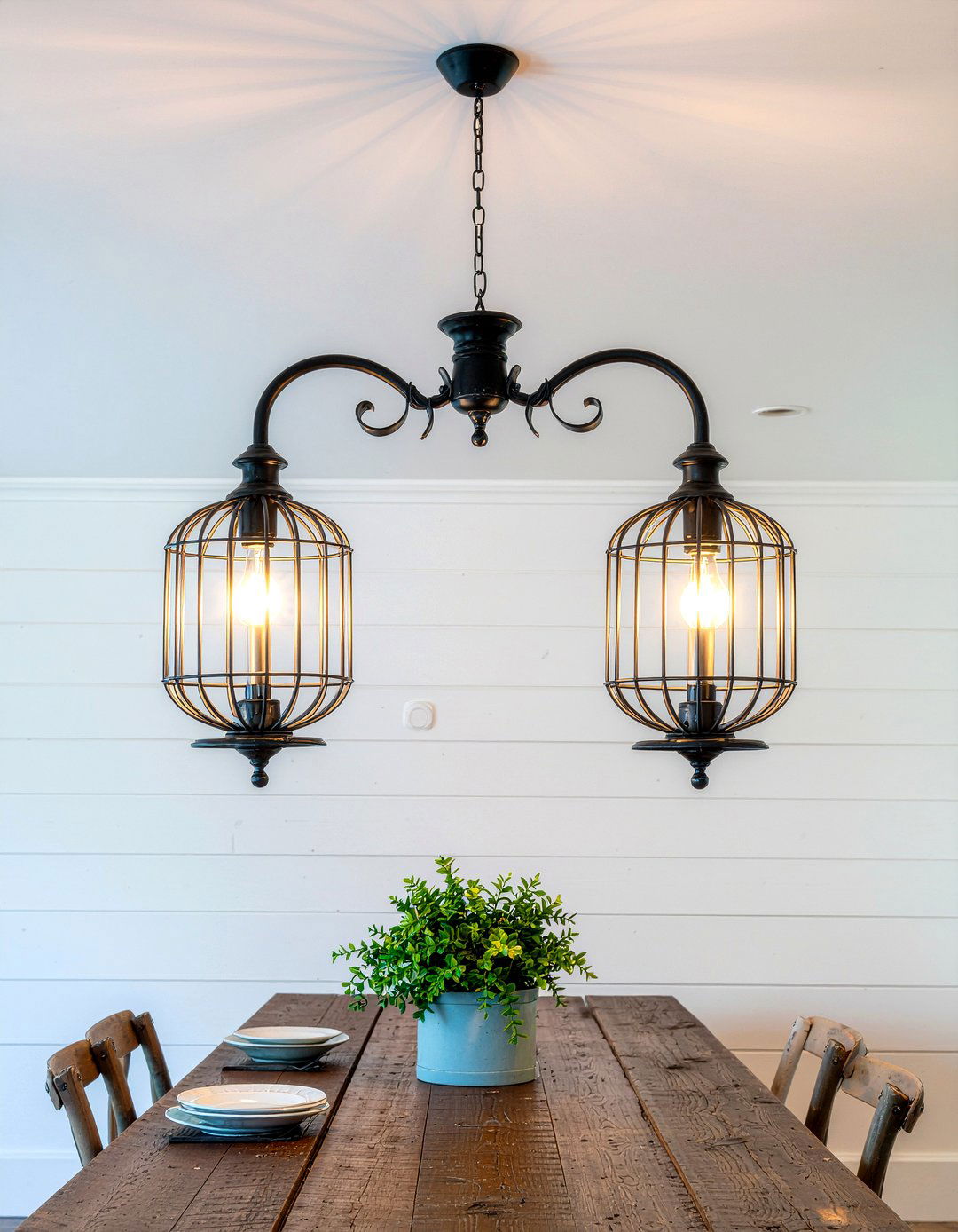 Farmhouse lantern chandelier dining room - 30 rustic chandelier dining room ideas