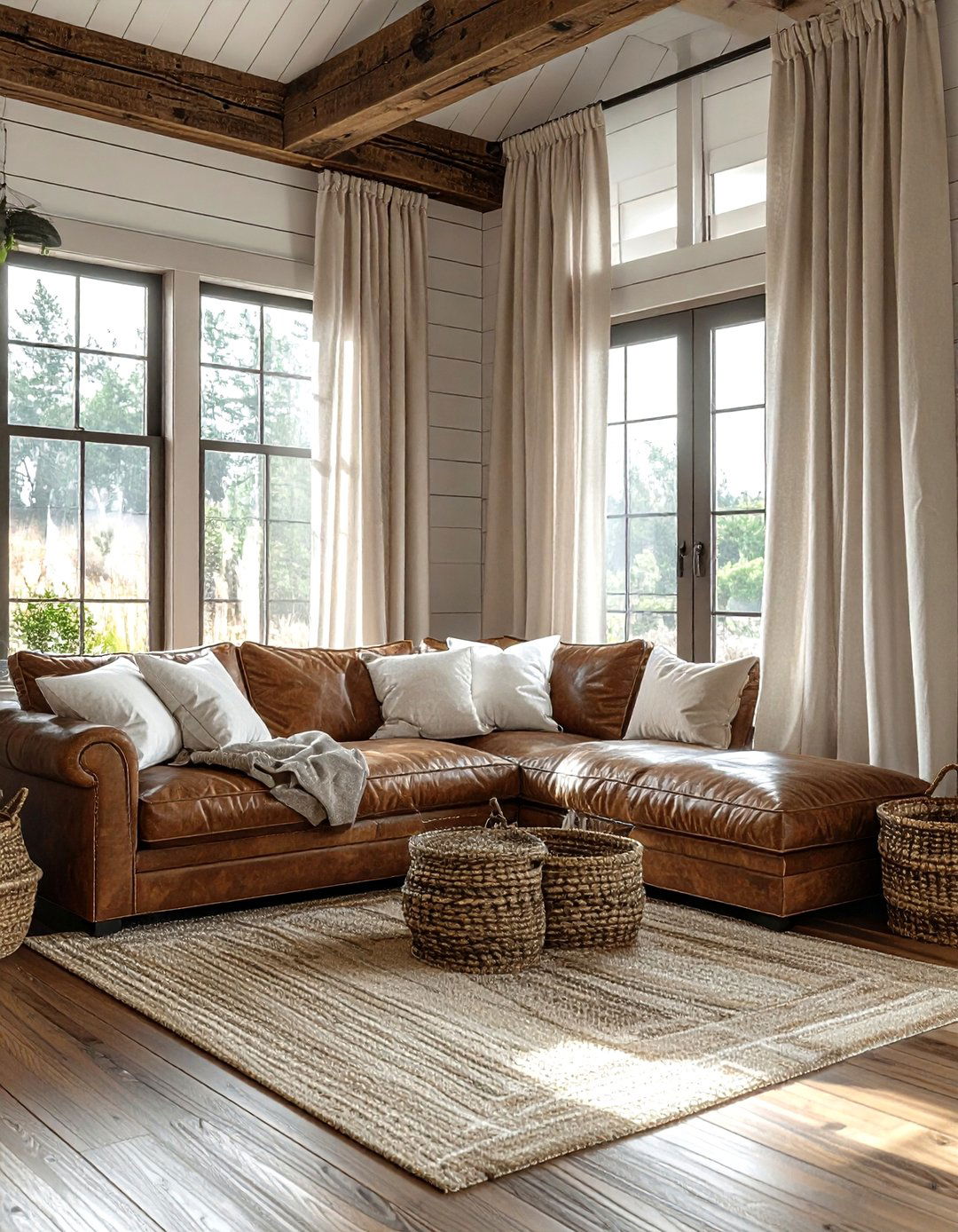 Farmhouse linen curtains - 30 linen curtain ideas