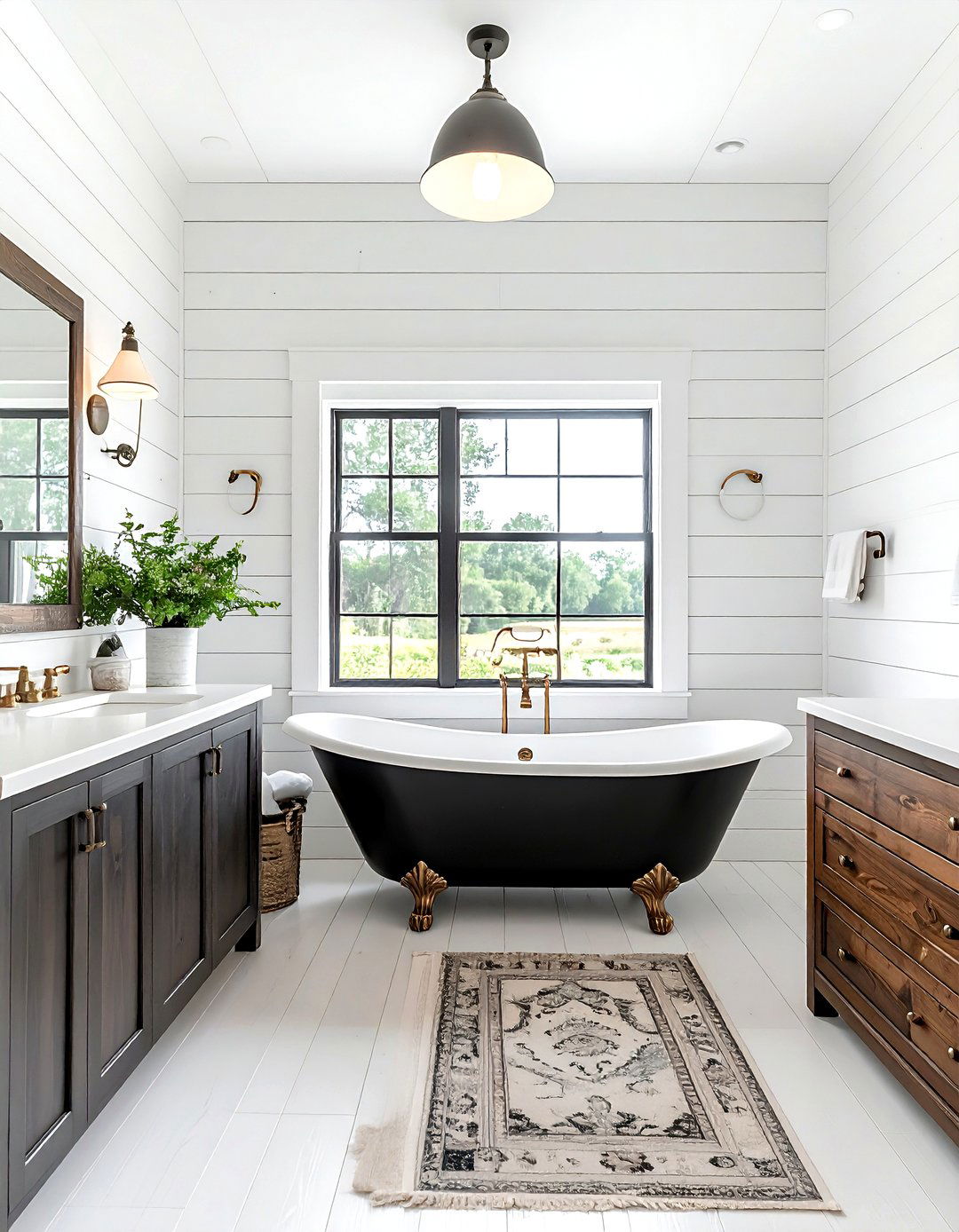 Farmhouse master bath - 30 large bathroom ideas