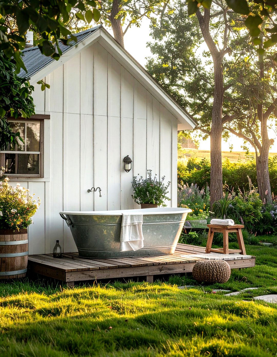 Farmhouse outdoor bathroom - 30 outdoor bathroom ideas