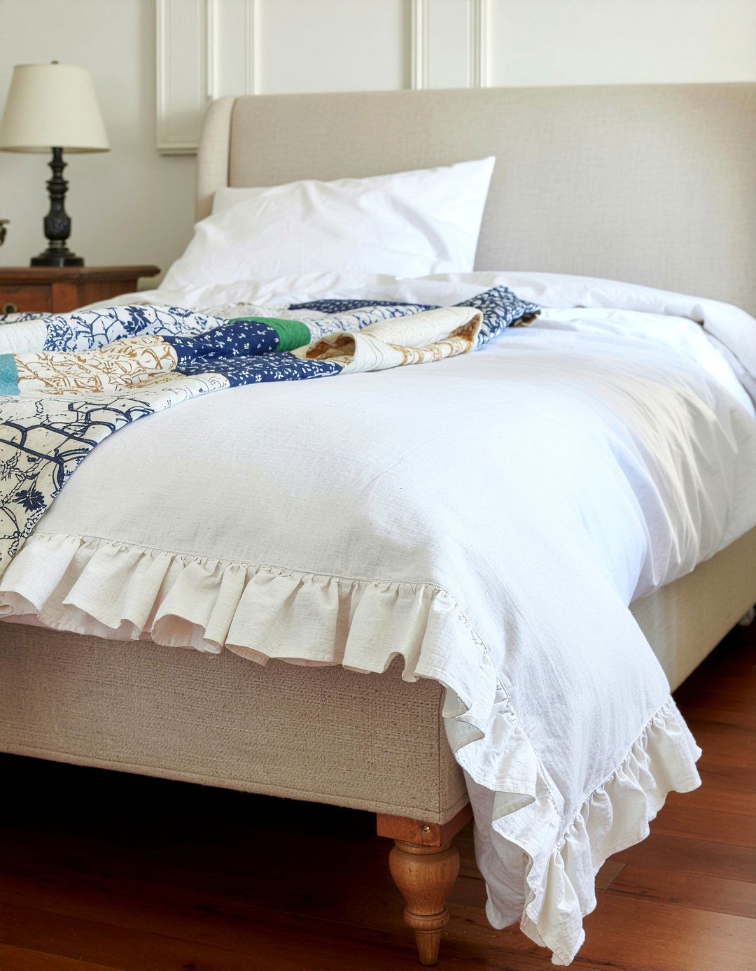 Farmhouse ruffle bolster pillow - 30 bedroom bolster pillows