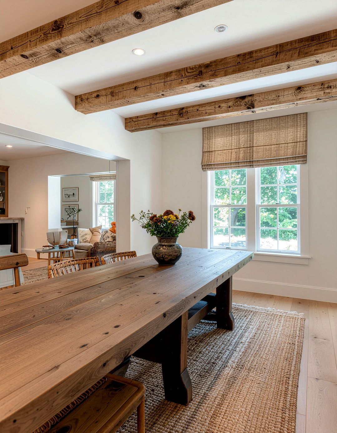 Farmhouse rustic wood pelmet - 30 dining room cornice ideas