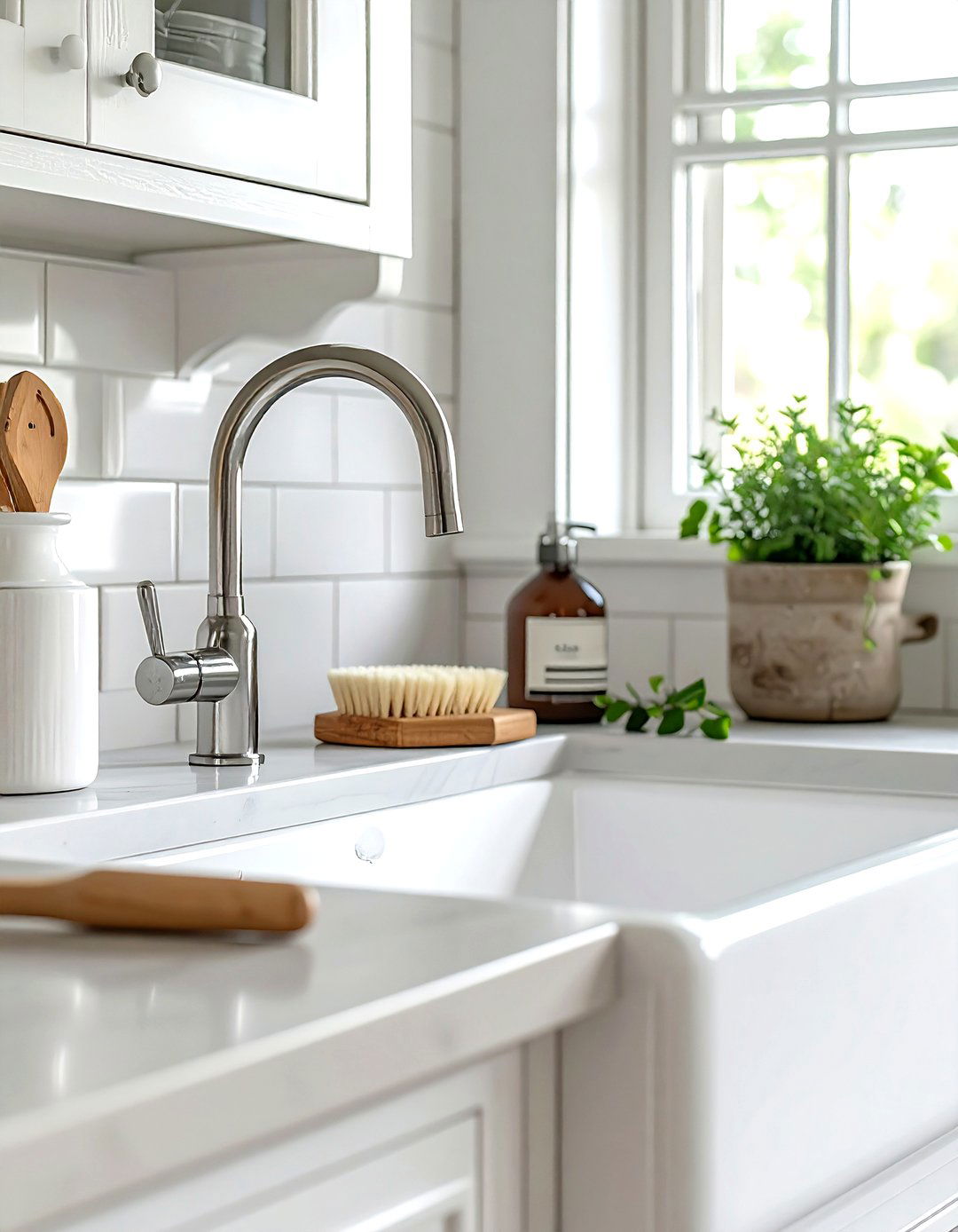 Farmhouse sink - 30 kitchen on a budget ideas