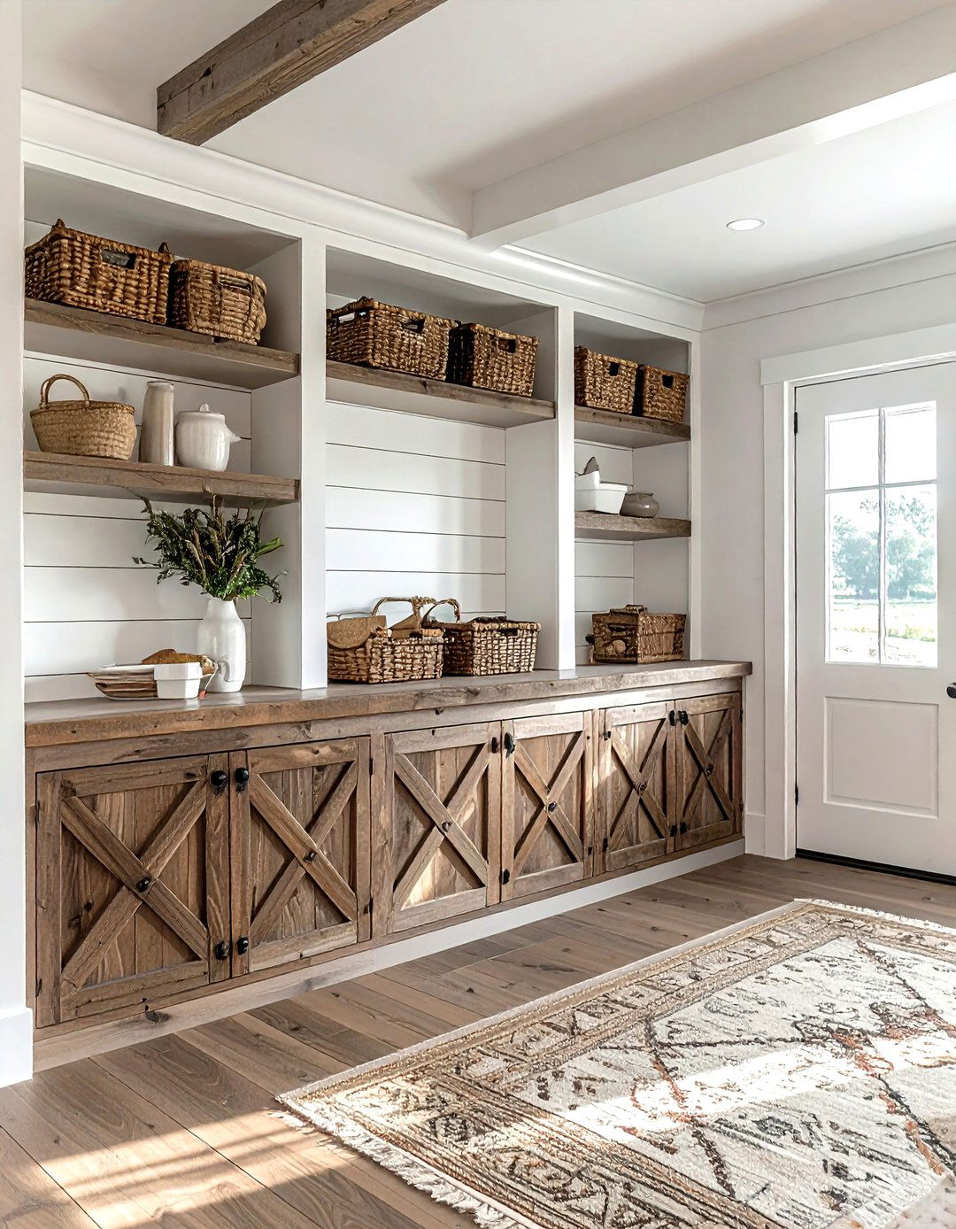 Farmhouse style built ins - 30 living room built-in shelves