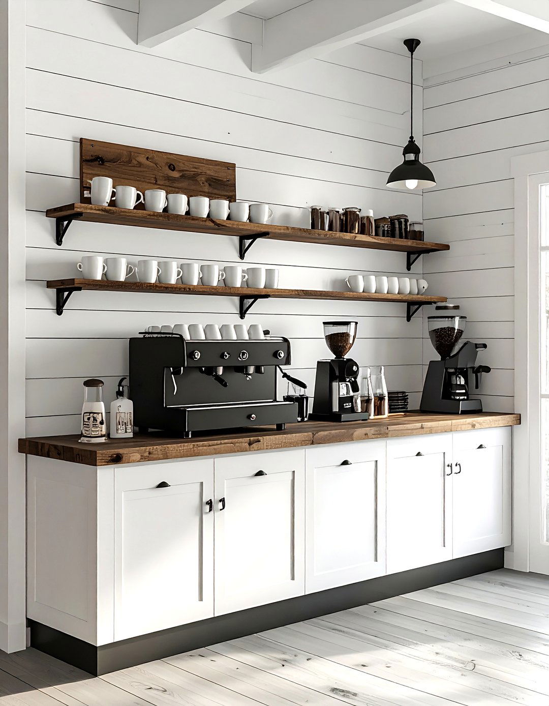 Farmhouse style coffee station - 30 coffee bar kitchen ideas