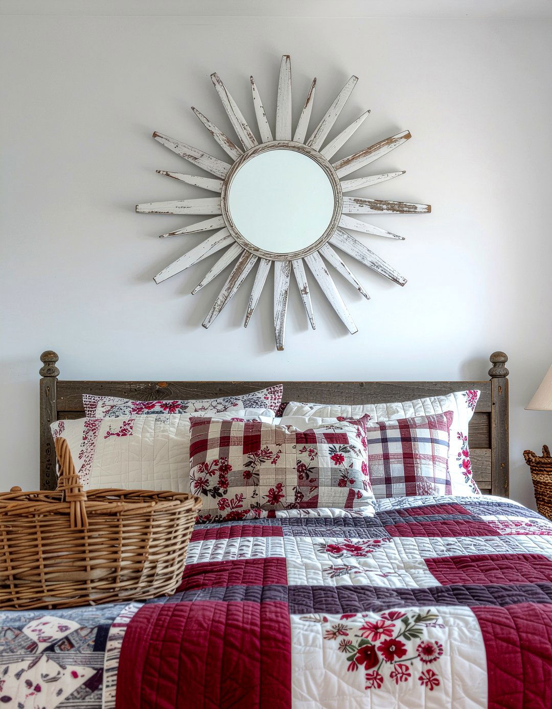 Farmhouse sunburst mirror - 30 bedroom sunburst mirrors