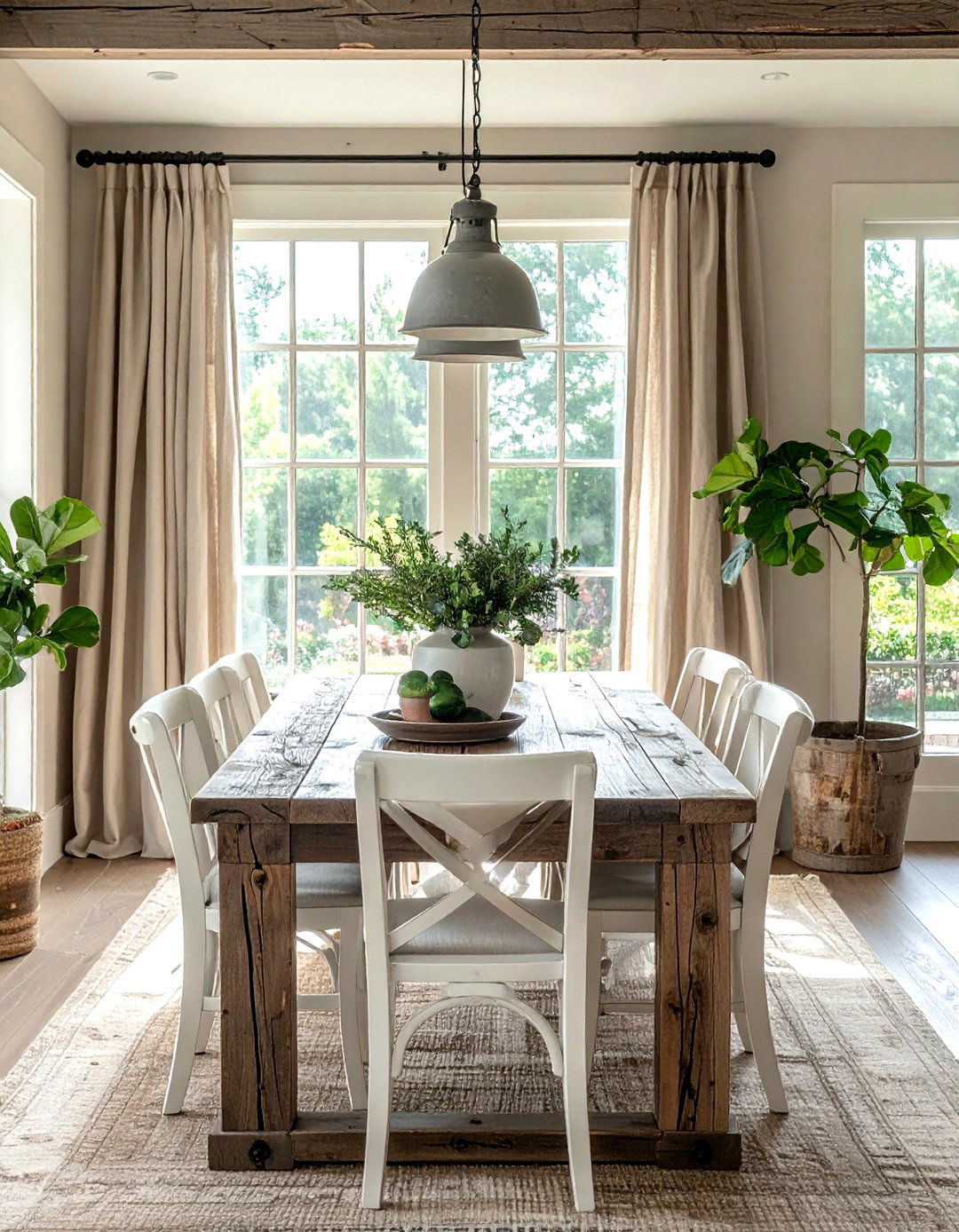 Farmhouse taupe dining room - 30 taupe and white dining room ideas