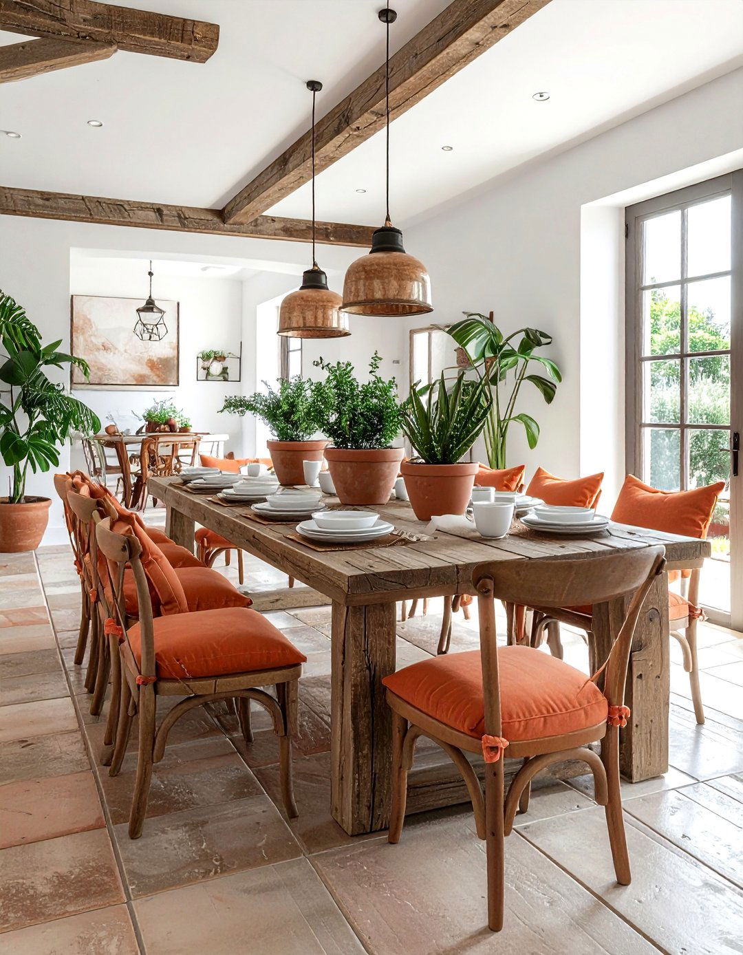 Farmhouse terracotta dining - 30 terracotta dining room ideas
