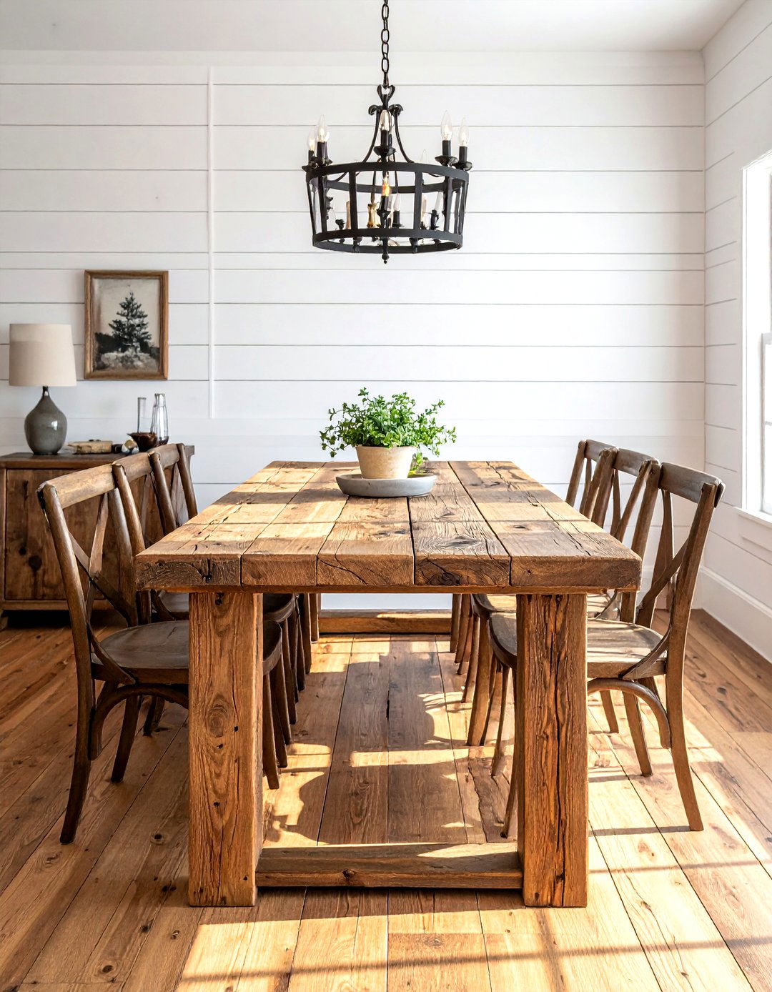 Farmhouse trestle dining table - 30 trestle dining table ideas