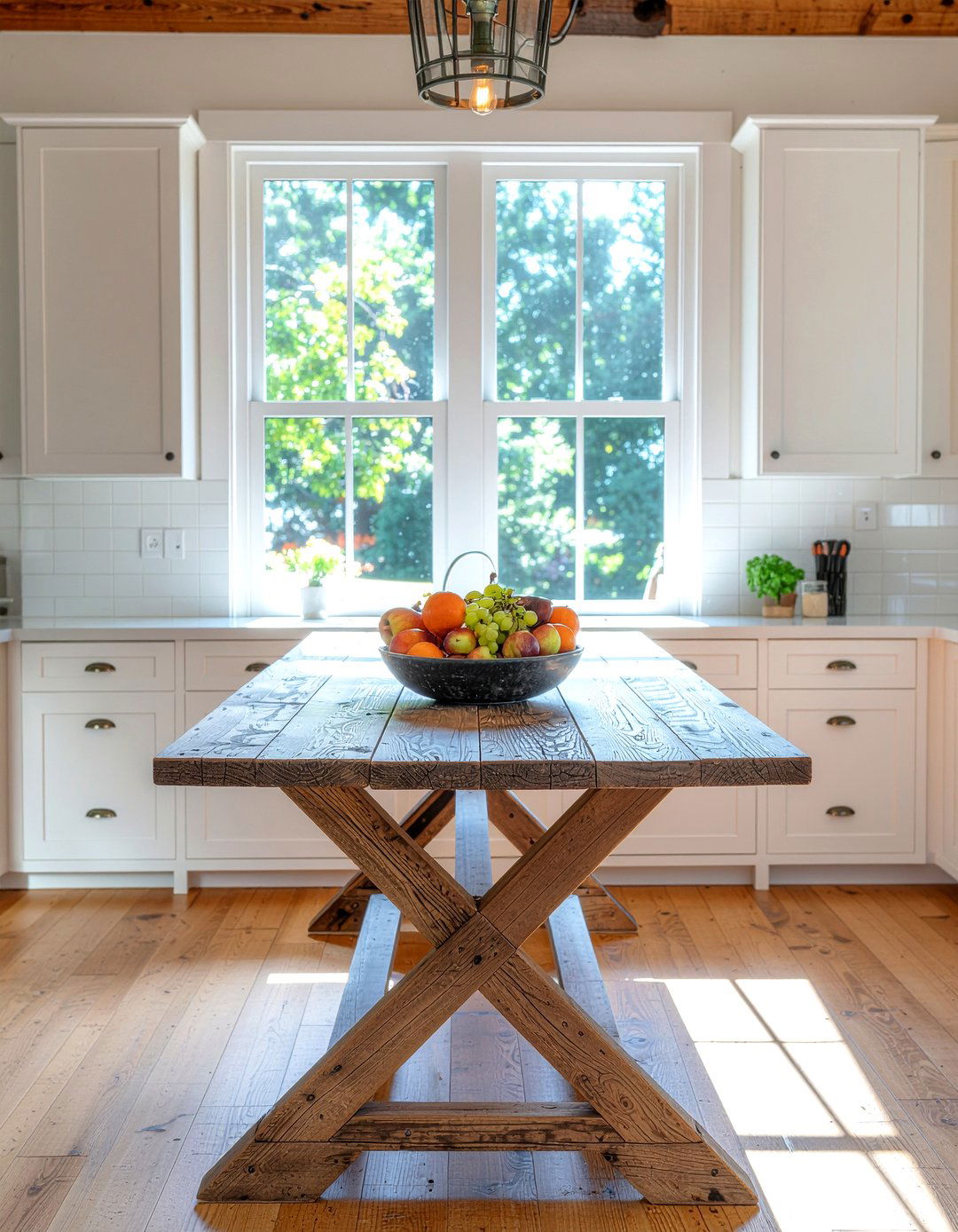 Farmhouse trestle oak table - 30 oak dining table ideas