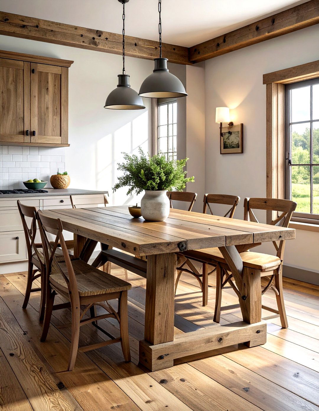 Farmhouse trestle table - 30 French cottage dining room ideas