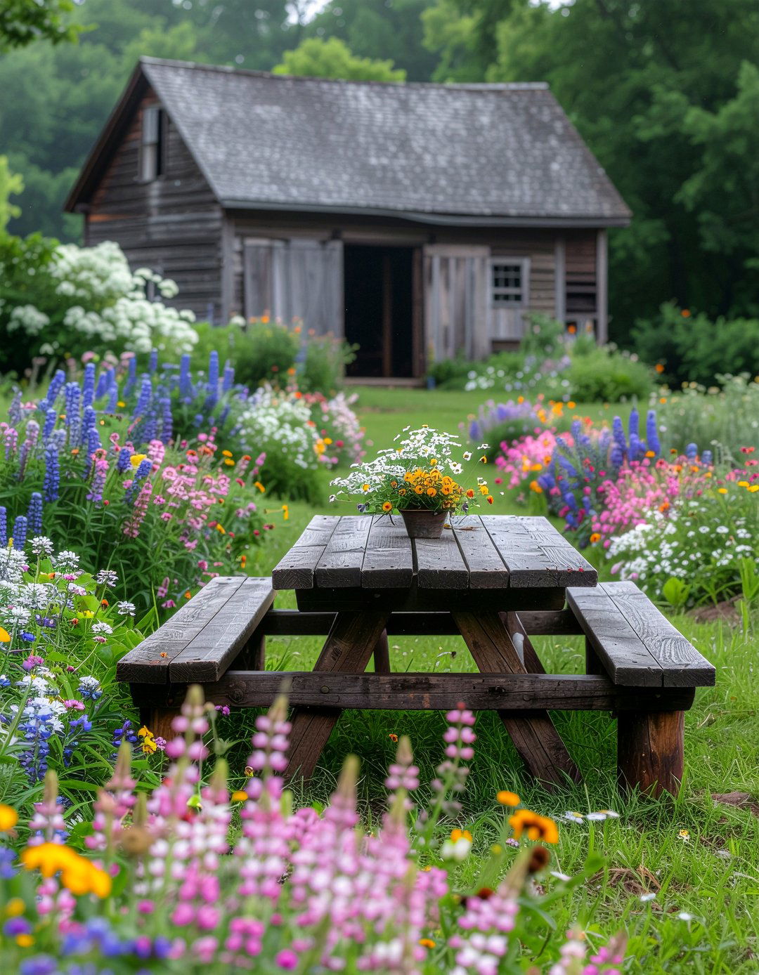 Farmhouse trestle table - 30 outdoor dining table ideas