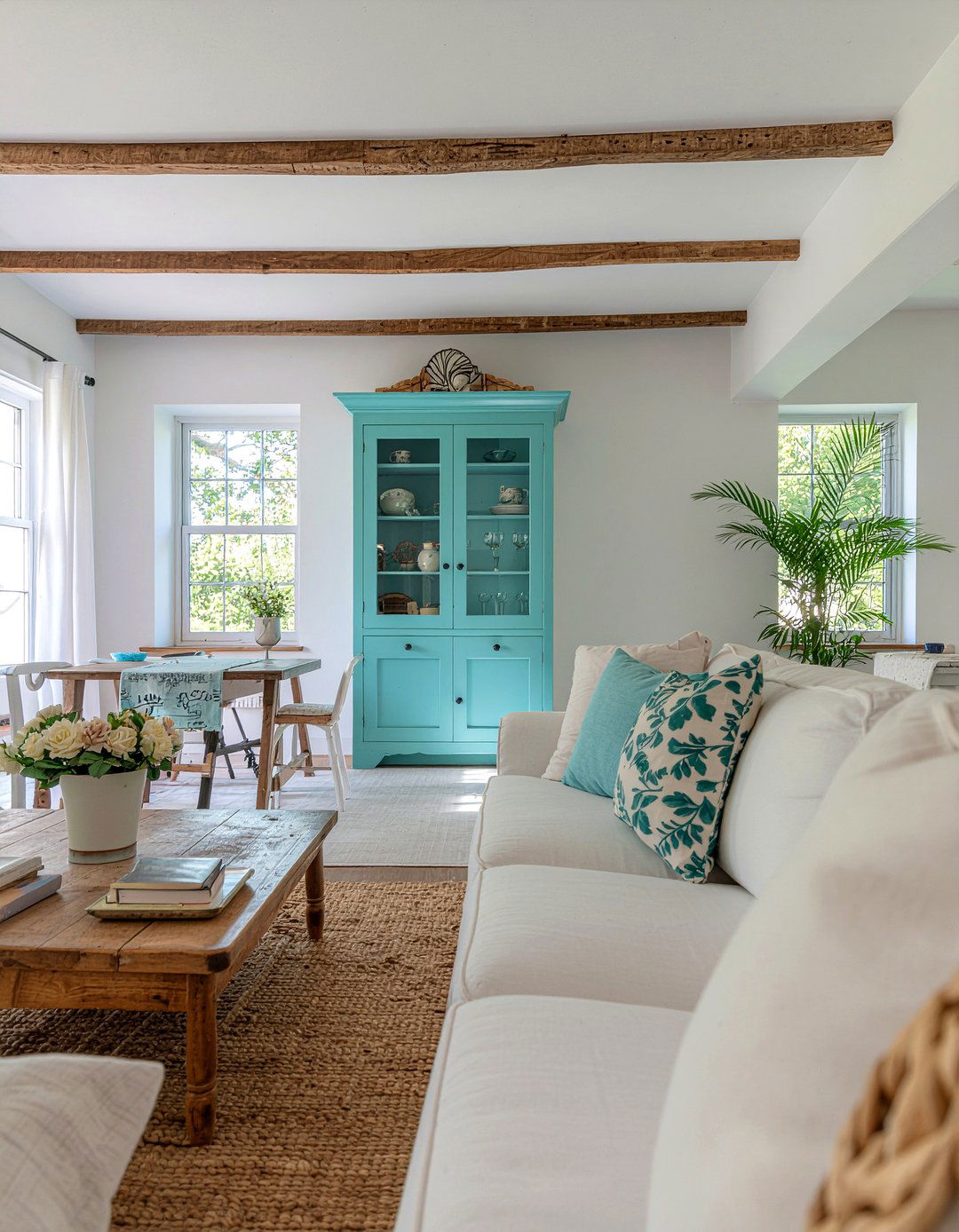 Farmhouse turquoise living room - 30 turquoise living room ideas