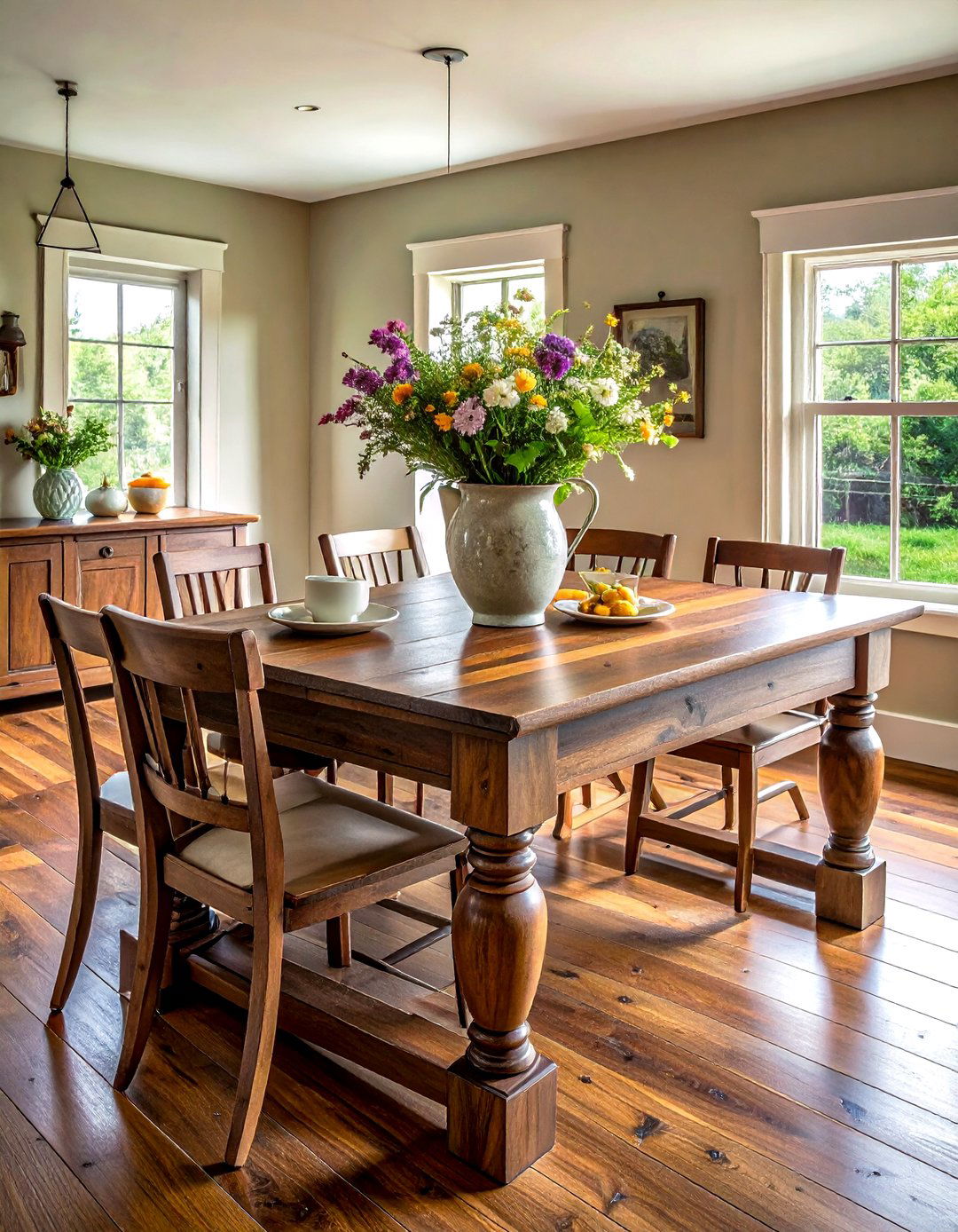 Farmhouse walnut dining table - 30 walnut dining table ideas