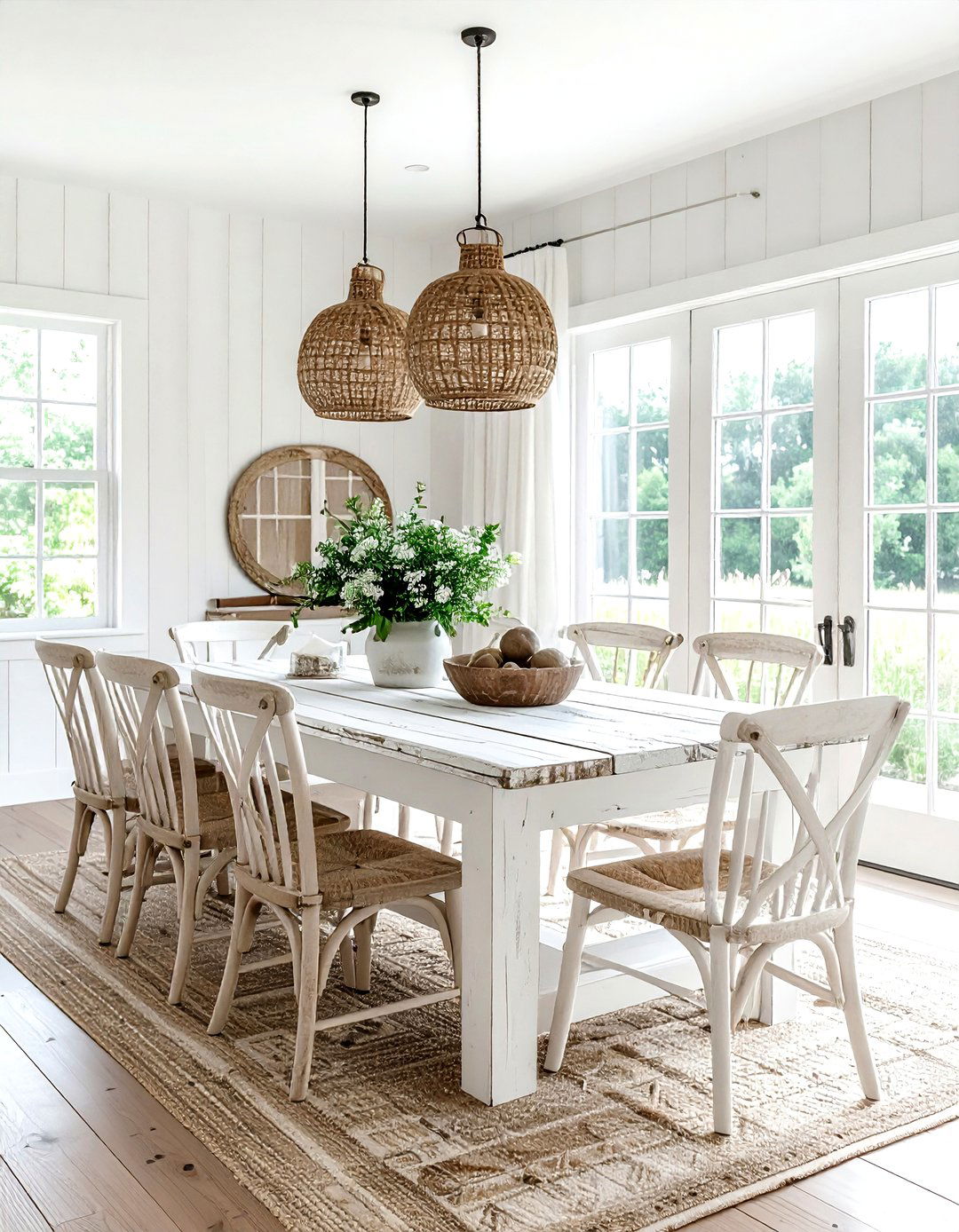 Farmhouse white dining room - 30 white and white dining room ideas