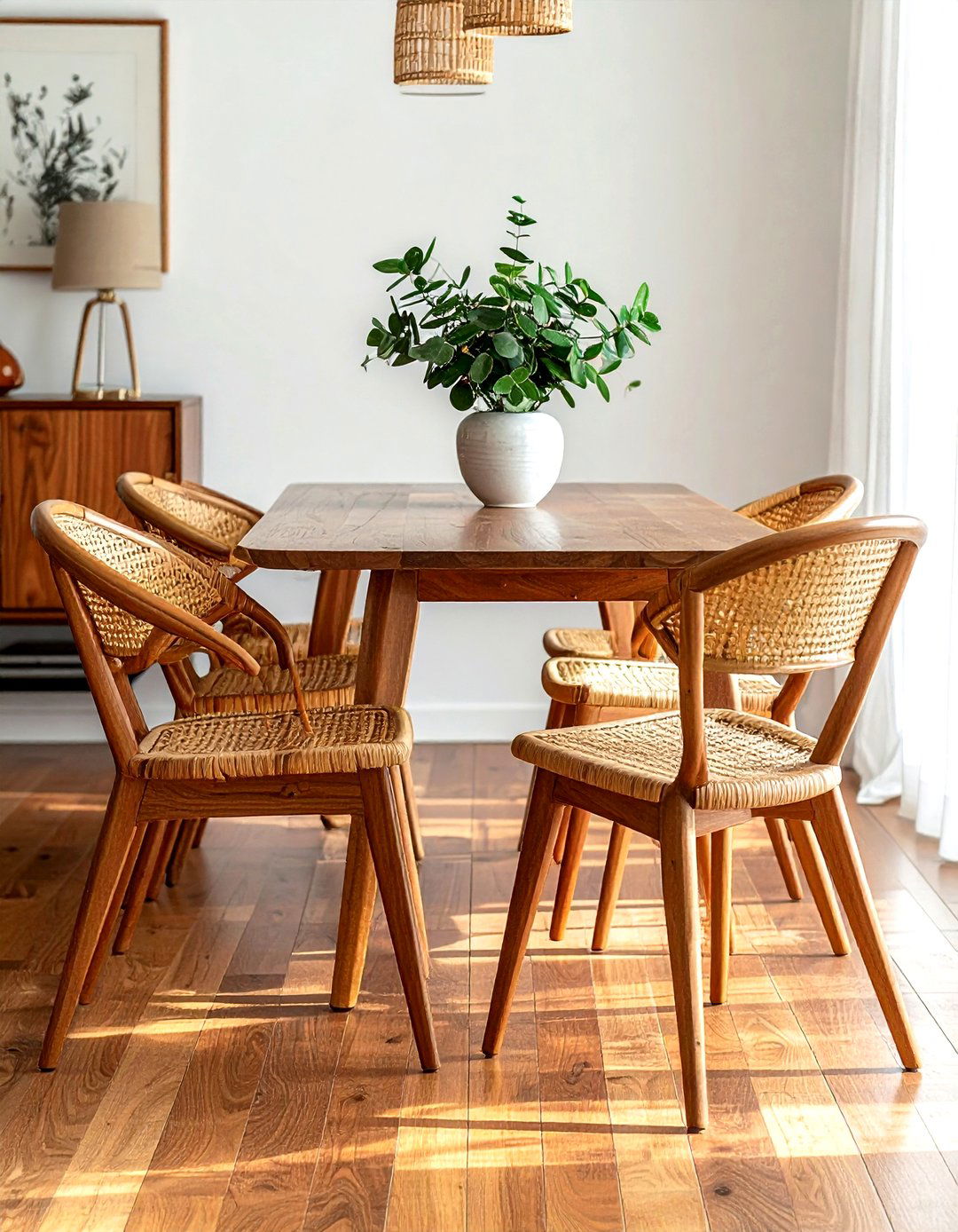 Farmhouse wicker dining chairs - 30 wicker dining chair ideas