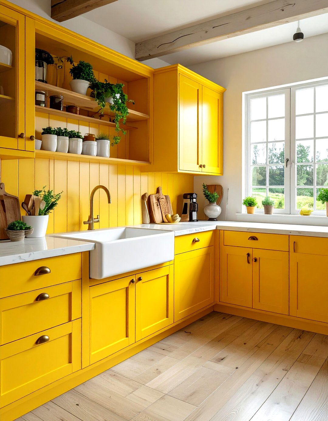Farmhouse yellow kitchen - 30 yellow kitchen decor ideas