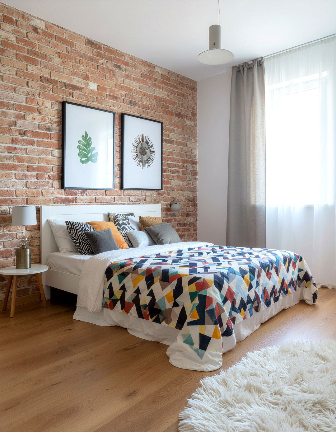 Faux Brick Wall - 30 bedroom brick wall ideas