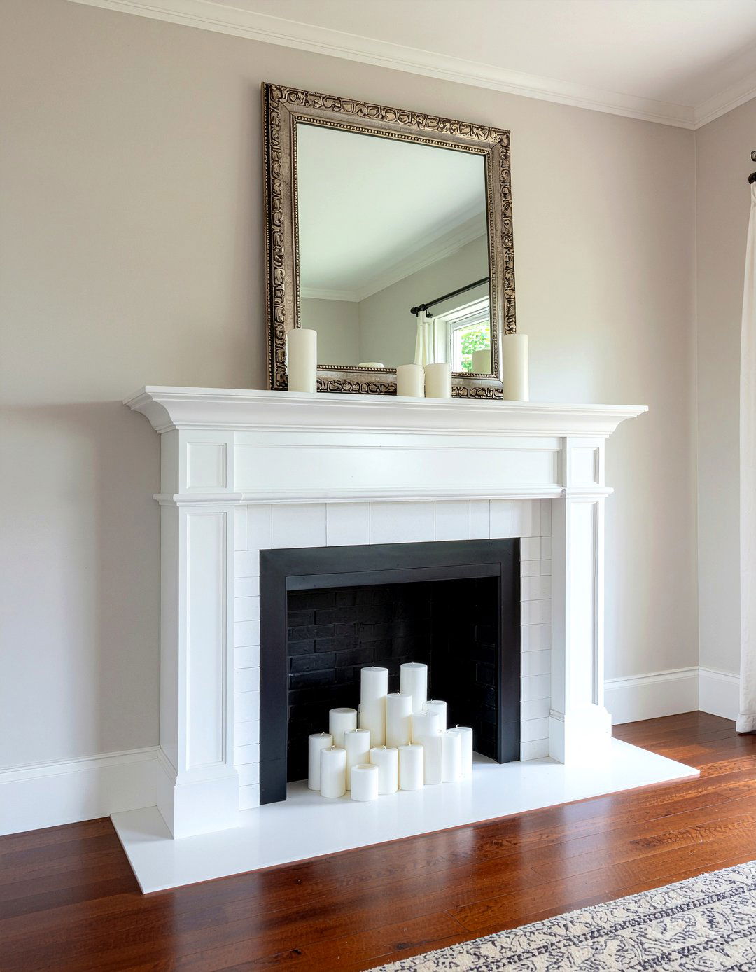 Faux Fireplace Mantel - 30 no damage living room ideas