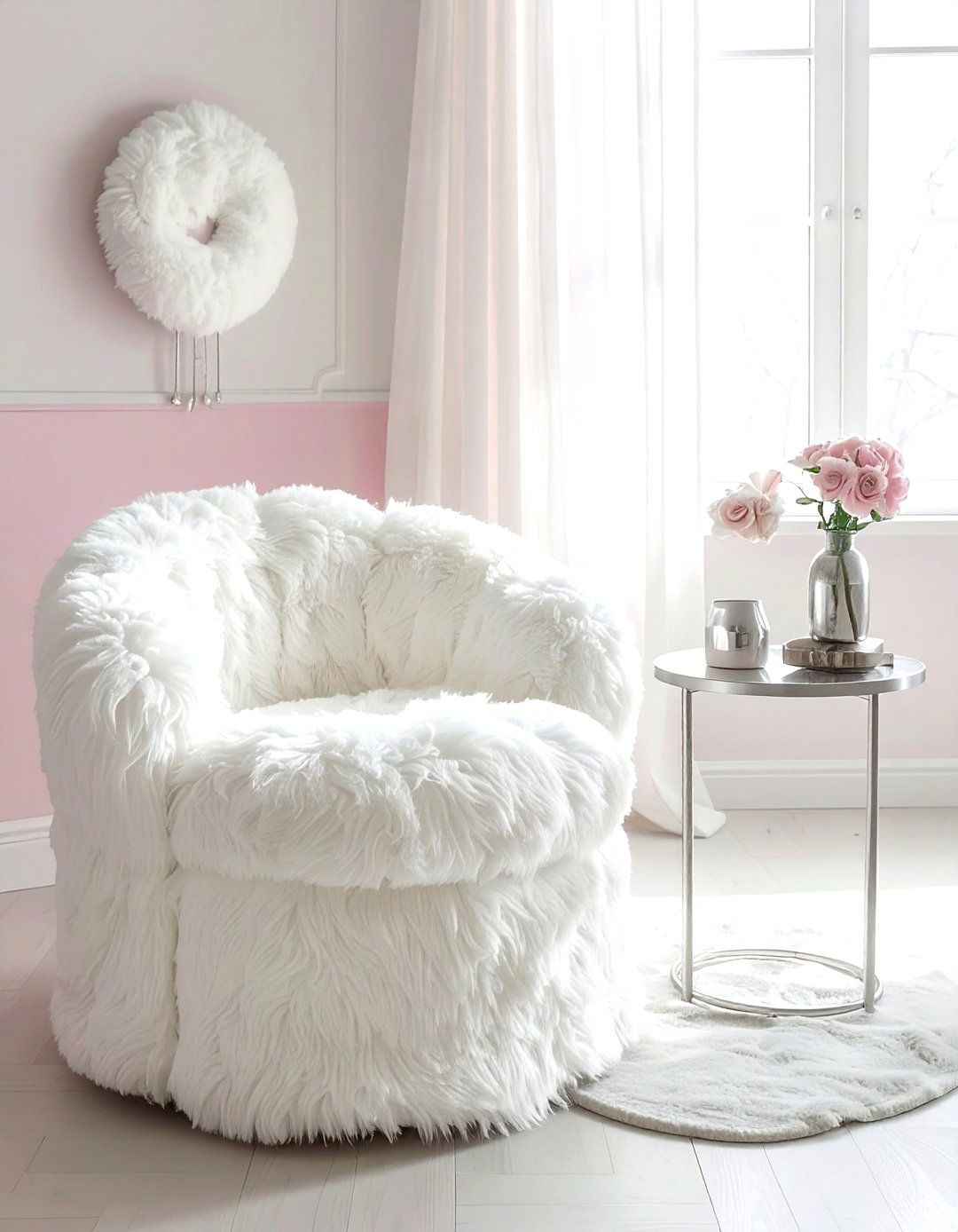 Faux Fur Barrel Chair - 30 living room barrel chair ideas