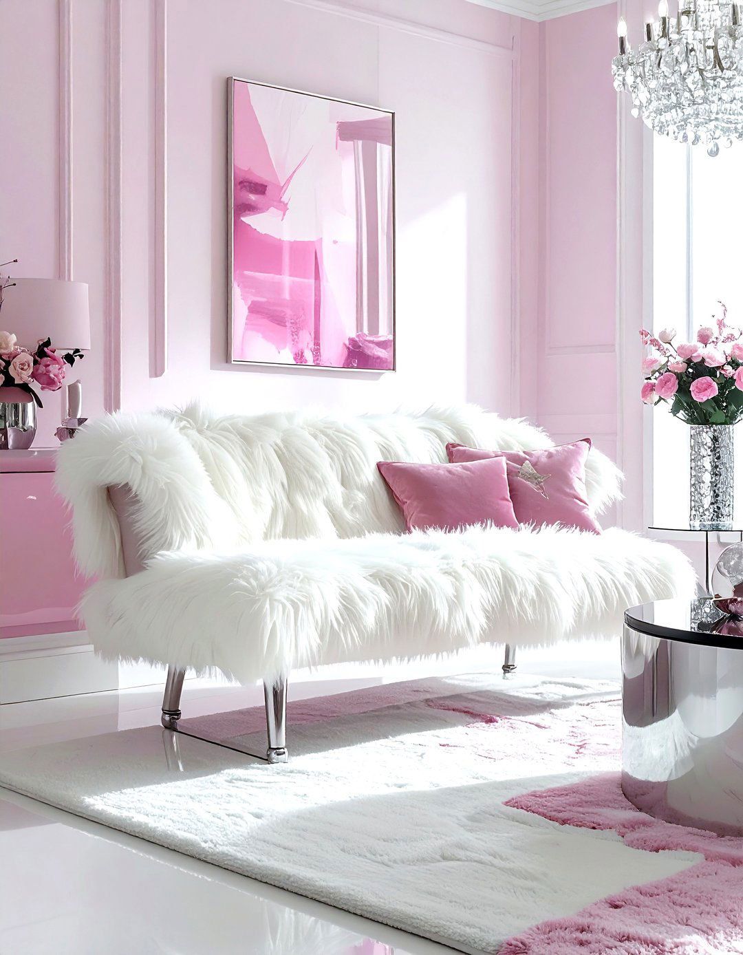 Faux Fur Bench - 30 living room benches