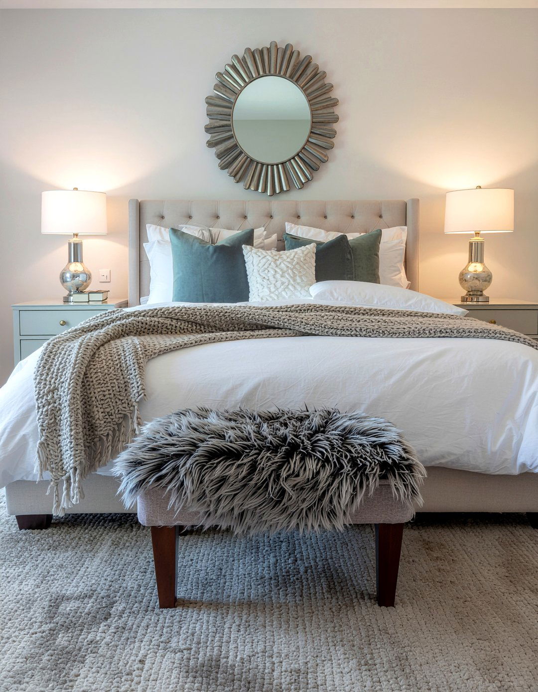Faux Fur Ottoman For Bedroom - 30 faux fur bedroom ideas