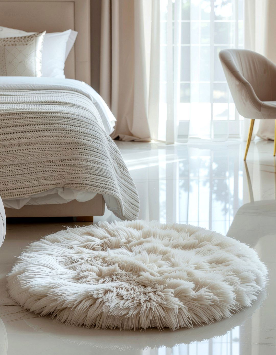 Faux Fur Round Rug - 30 bedroom round rugs