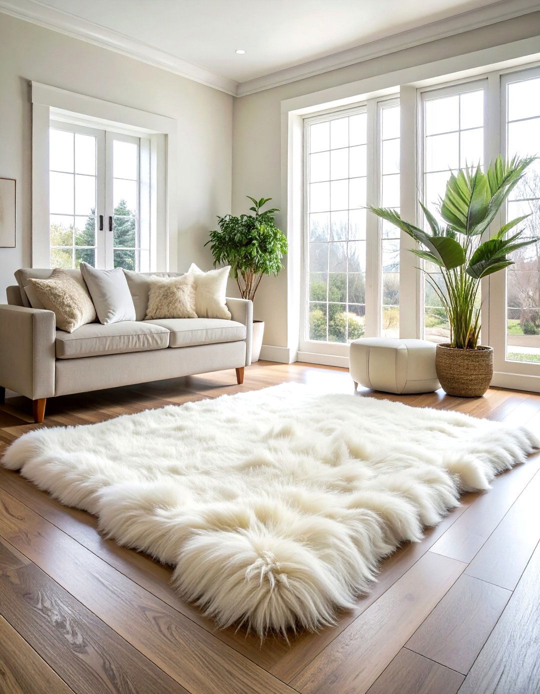 Faux Fur Rug - 30 warm decor ideas