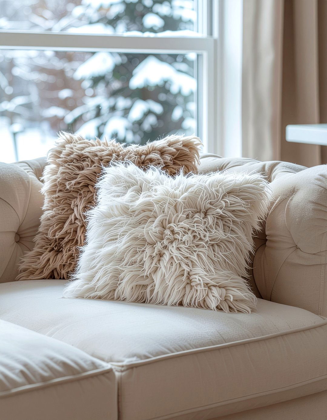 Faux Fur Soft Pillows - 30 living room throw pillow arrangement